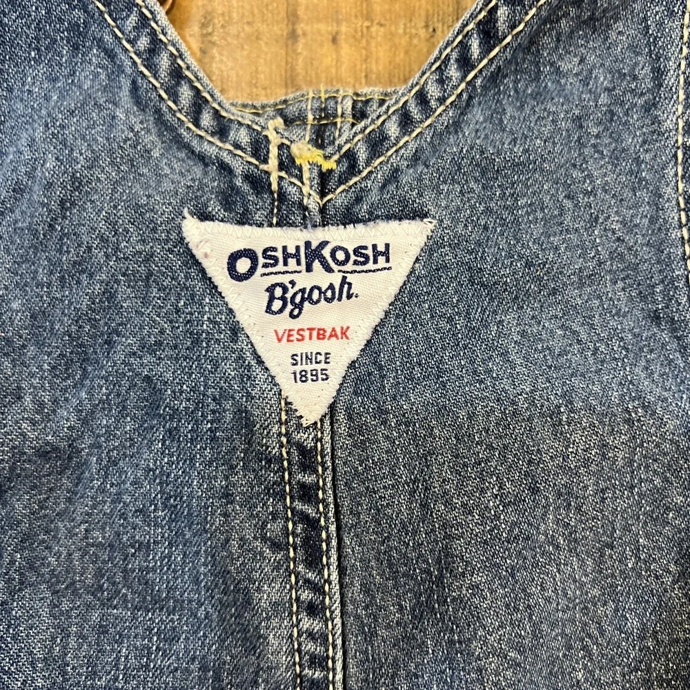 Vintage OshKosh Bgosh Kids Baby Denim Carpenter Vestbak Overalls Size 18M